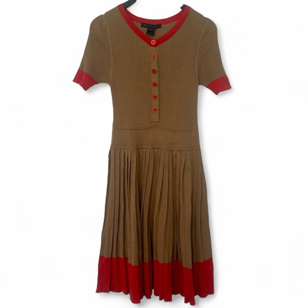 Marc Jacobs Brown and Red Midi Dress